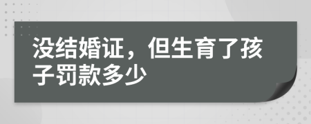 没结婚证，但生育了孩子罚款多少