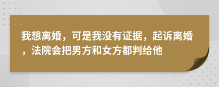 我想离婚，可是我没有证据，起诉离婚，法院会把男方和女方都判给他