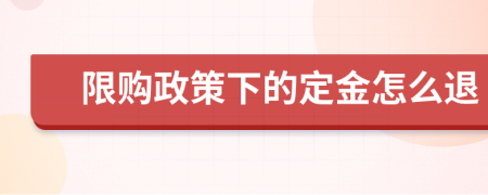 限购政策下的定金怎么退