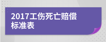 2017工伤死亡赔偿标准表