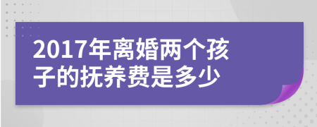 2017年离婚两个孩子的抚养费是多少