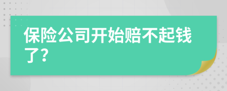 保险公司开始赔不起钱了？