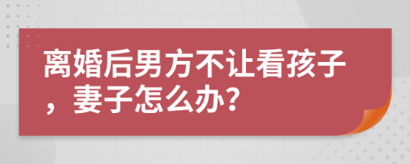 离婚后男方不让看孩子，妻子怎么办？