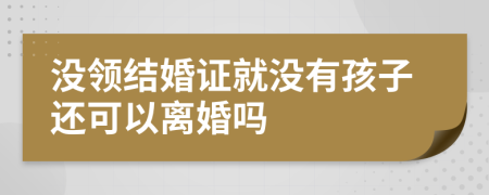 没领结婚证就没有孩子还可以离婚吗