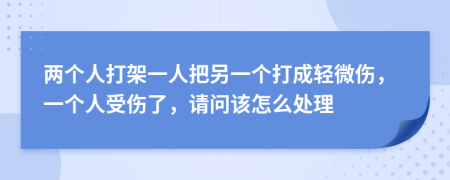 两个人打架一人把另一个打成轻微伤，一个人受伤了，请问该怎么处理