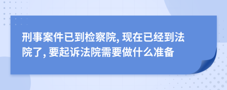 刑事案件已到检察院, 现在已经到法院了, 要起诉法院需要做什么准备