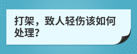 打架，致人轻伤该如何处理？