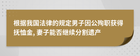 根据我国法律的规定男子因公殉职获得抚恤金, 妻子能否继续分割遗产