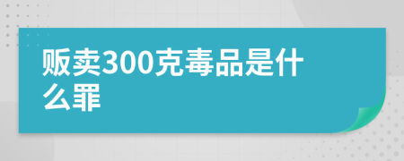 贩卖300克毒品是什么罪