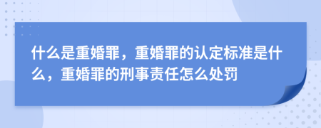 什么是重婚罪，重婚罪的认定标准是什么，重婚罪的刑事责任怎么处罚