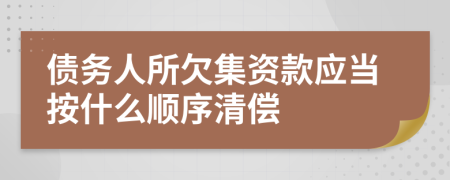 债务人所欠集资款应当按什么顺序清偿