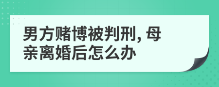 男方赌博被判刑, 母亲离婚后怎么办