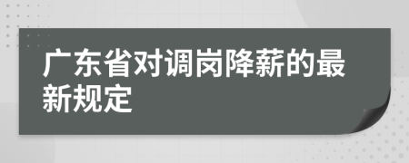 广东省对调岗降薪的最新规定