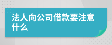 法人向公司借款要注意什么