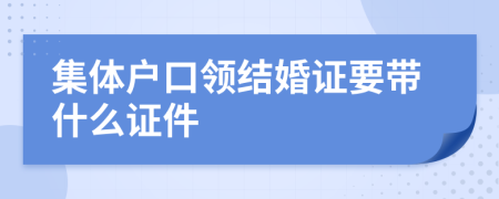 集体户口领结婚证要带什么证件