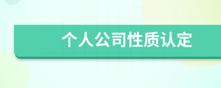个人公司性质认定