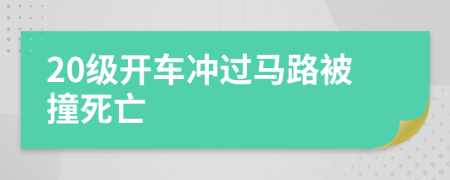 20级开车冲过马路被撞死亡