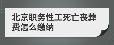 北京职务性工死亡丧葬费怎么缴纳