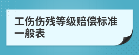 工伤伤残等级赔偿标准一般表