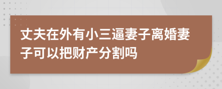 丈夫在外有小三逼妻子离婚妻子可以把财产分割吗