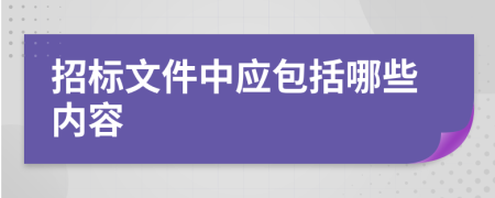 招标文件中应包括哪些内容