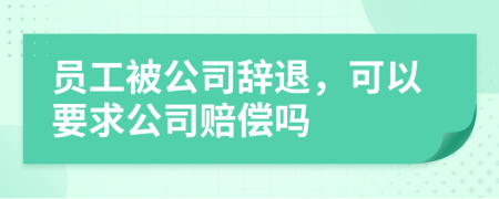 员工被公司辞退，可以要求公司赔偿吗