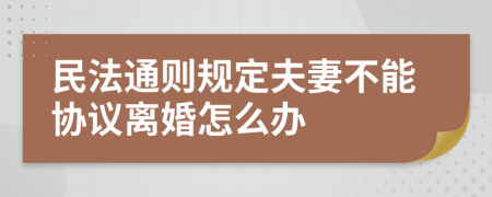 民法通则规定夫妻不能协议离婚怎么办