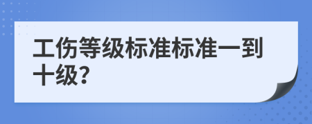 工伤等级标准标准一到十级？