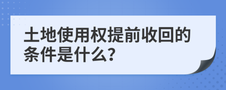 土地使用权提前收回的条件是什么？