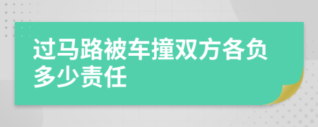 过马路被车撞双方各负多少责任