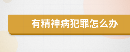 有精神病犯罪怎么办