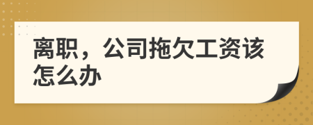 离职，公司拖欠工资该怎么办