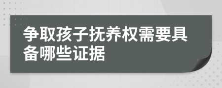 争取孩子抚养权需要具备哪些证据