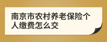 南京市农村养老保险个人缴费怎么交