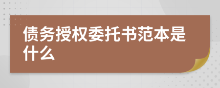 债务授权委托书范本是什么