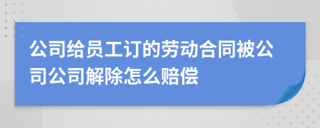 公司给员工订的劳动合同被公司公司解除怎么赔偿