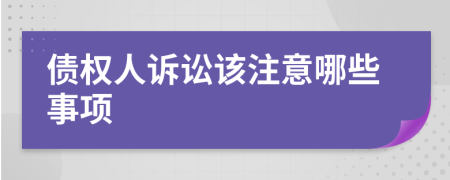 债权人诉讼该注意哪些事项