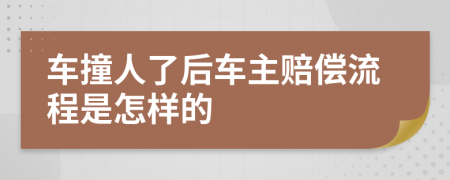 车撞人了后车主赔偿流程是怎样的