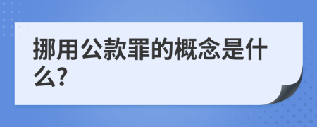 挪用公款罪的概念是什么?