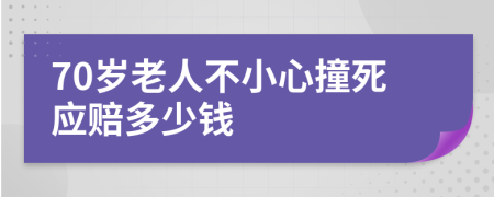 70岁老人不小心撞死应赔多少钱