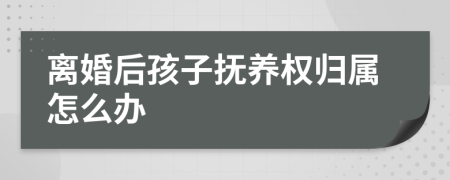 离婚后孩子抚养权归属怎么办