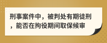 刑事案件中，被判处有期徒刑，能否在拘役期间取保候审