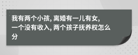 我有两个小孩, 离婚有一儿有女, 一个没有收入, 两个孩子抚养权怎么分