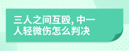 三人之间互殴, 中一人轻微伤怎么判决