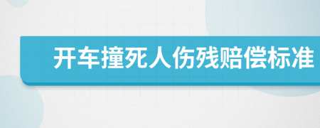 开车撞死人伤残赔偿标准