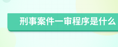 刑事案件一审程序是什么