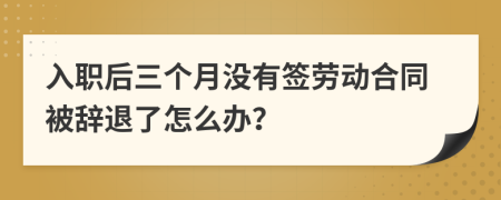 入职后三个月没有签劳动合同被辞退了怎么办？
