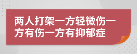 两人打架一方轻微伤一方有伤一方有抑郁症