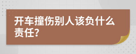 开车撞伤别人该负什么责任？