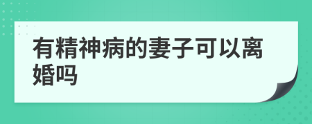 有精神病的妻子可以离婚吗